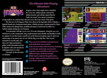 New Horizons (USA) box cover back